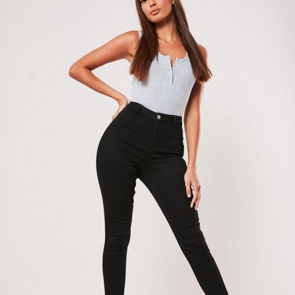 Missguided tall vice high waisted clean black skinny pants - Picture 1 of 1